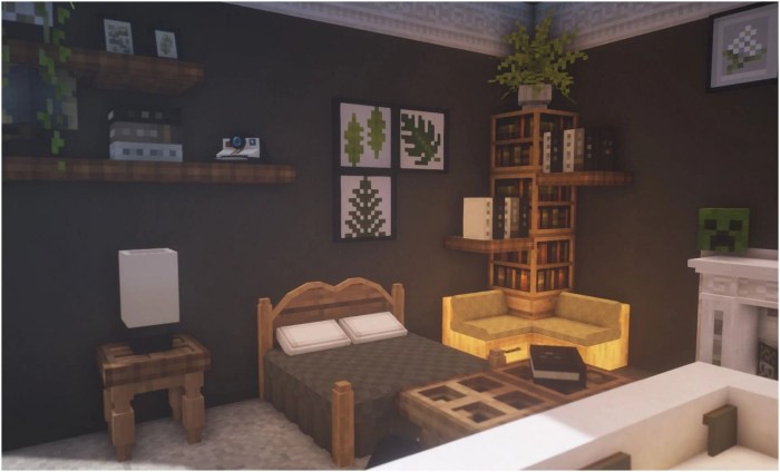 How to decorate minecraft bedroom