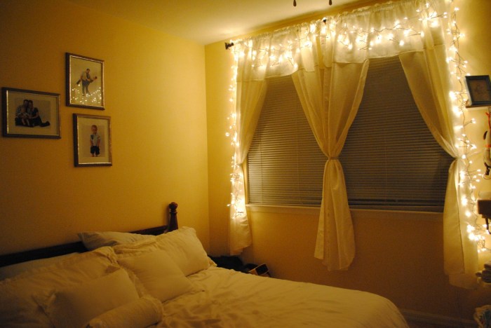 How to decorate christmas lights in bedroom