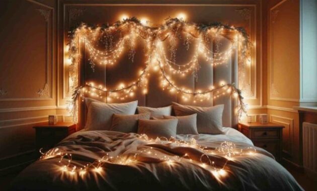 How to decorate christmas lights in bedroom