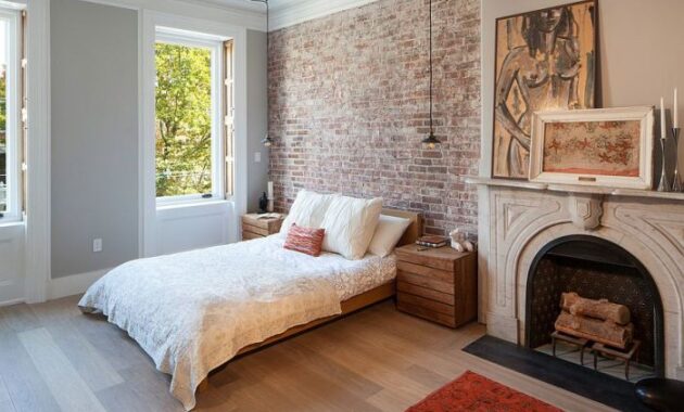 How to decorate brick wall in bedroom