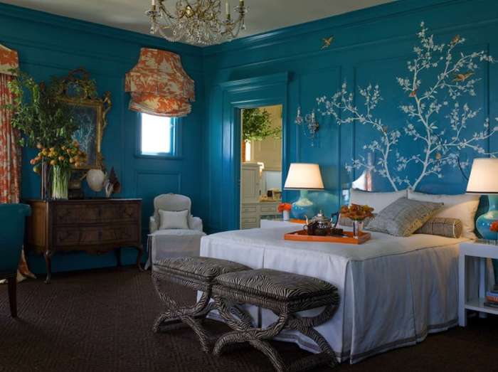 How to decorate blue bedroom