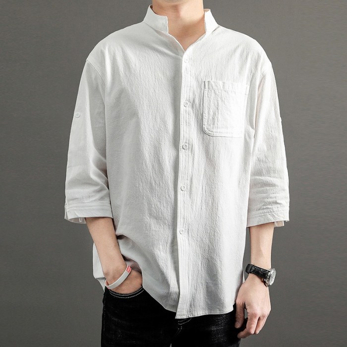 Mens linen dress shirts long sleeve