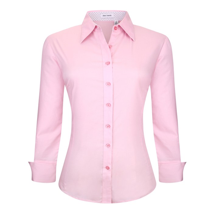 Pink dress shirts for women