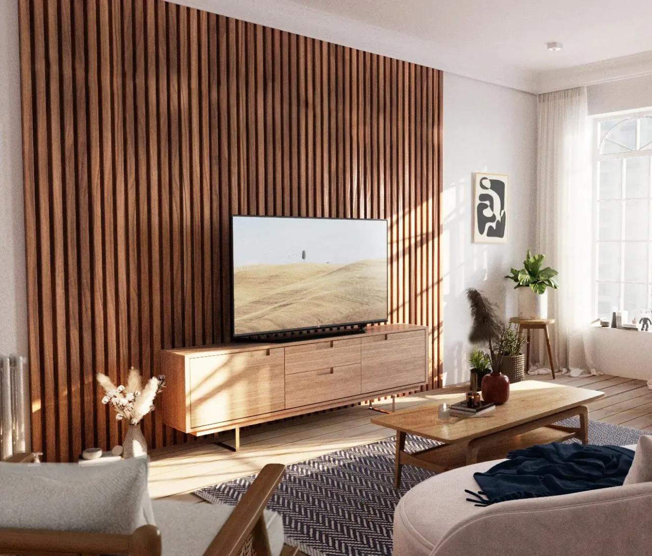 How to decorate living room tv wall