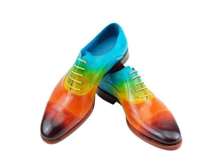 Mens rainbow dress shoes